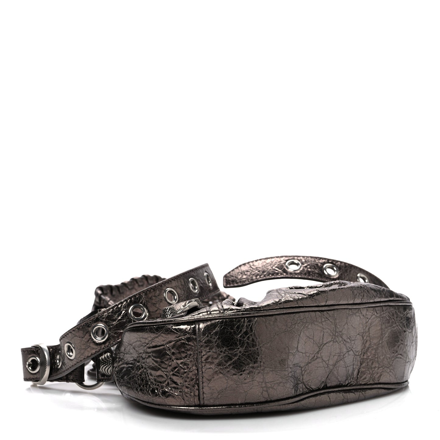 Metallic Agneau Arena Le Cagole Shoulder Bag XS Dark Bronze