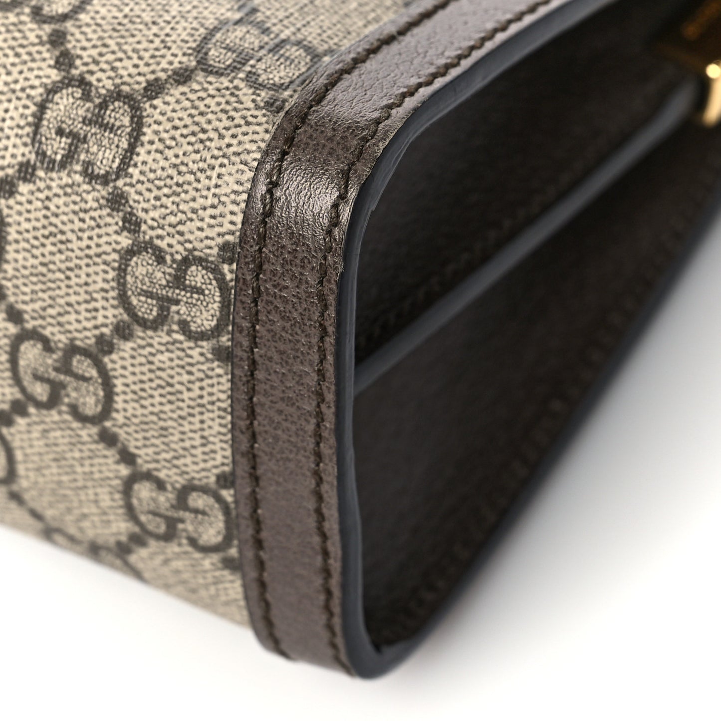 GG Supreme Monogram Web Small Ophidia Chain Shoulder Bag Brown