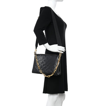 Louis Vuitton Lambskin Embossed Monogram Coussin PM Black 2 of 12