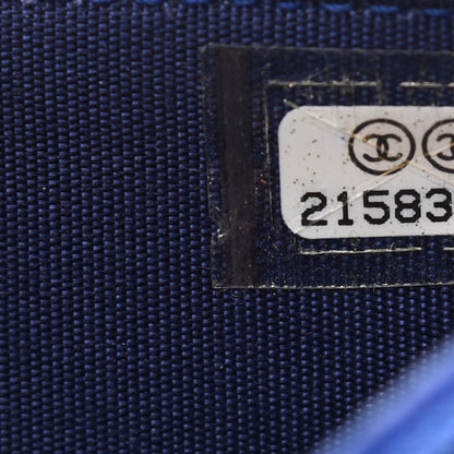 Chanel Velvet Quilted Boy Wallet On Chain WOC Blue 8 of 12