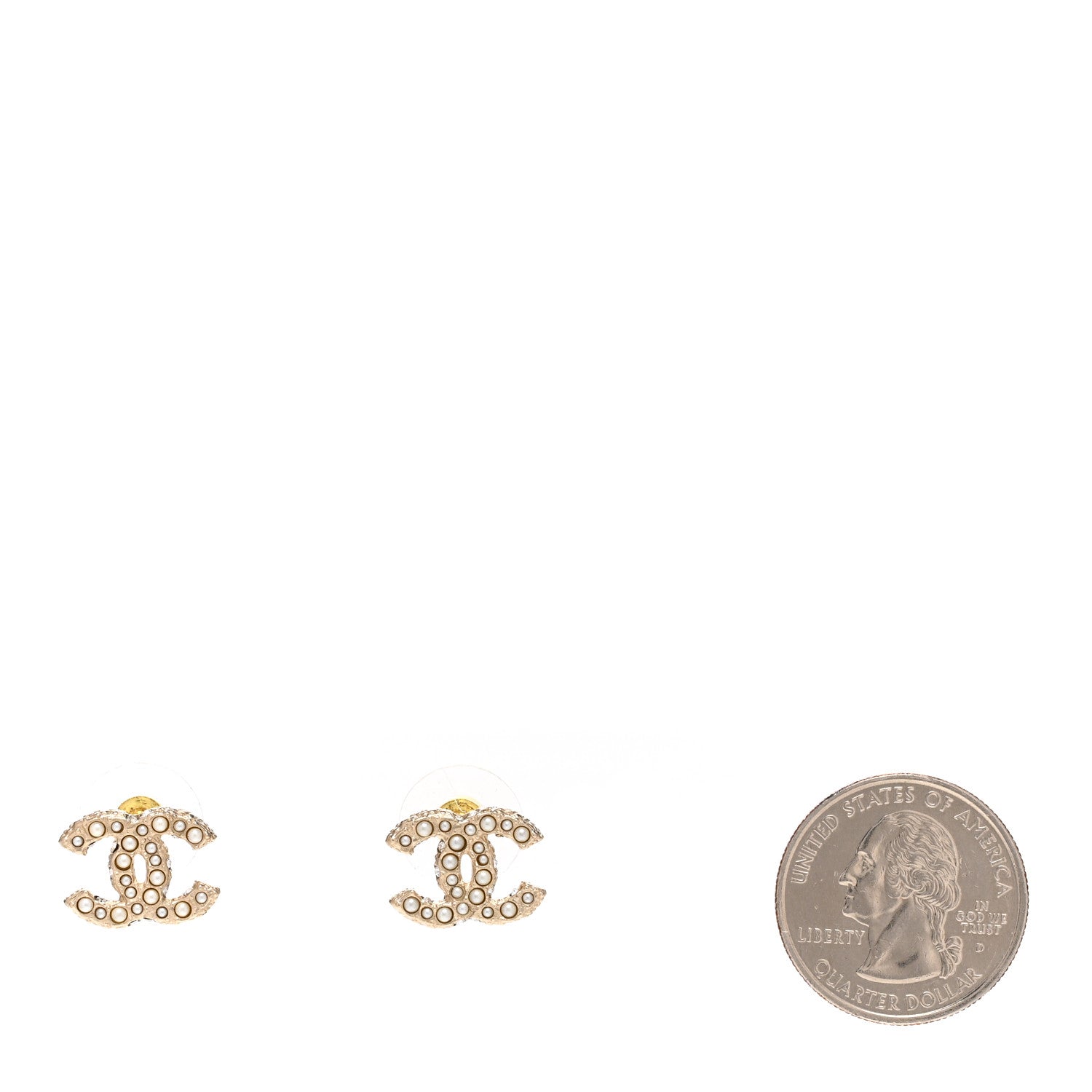 Chanel Pearl CC Earrings Light Gold 2 of 5
