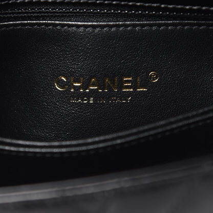 Chanel Calfskin Lizard Chevron Quilted Mini Coco Handle Flap Black 6 of 10