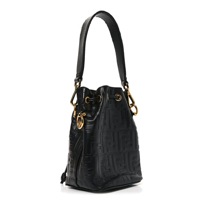 Fendi Vitello Liberty F is Fendi FF 1974 Embossed Mini Mon Tresor Bucket Bag Black 4 of 19
