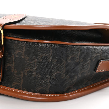 Celine Triomphe Canvas Medium Folco Bag Tan 7 of 8