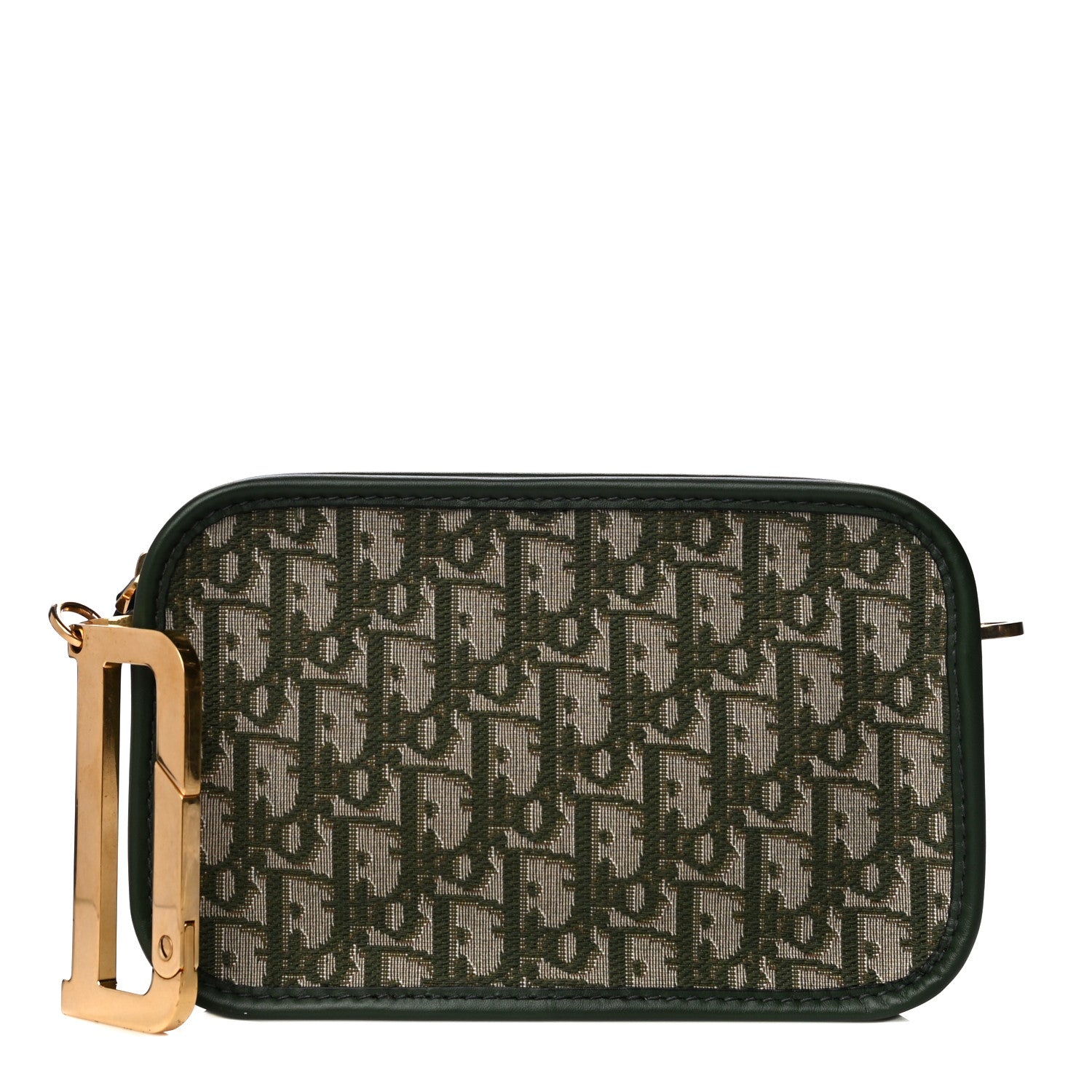 Christian Dior Oblique Diorquake Clutch Green 1 of 10