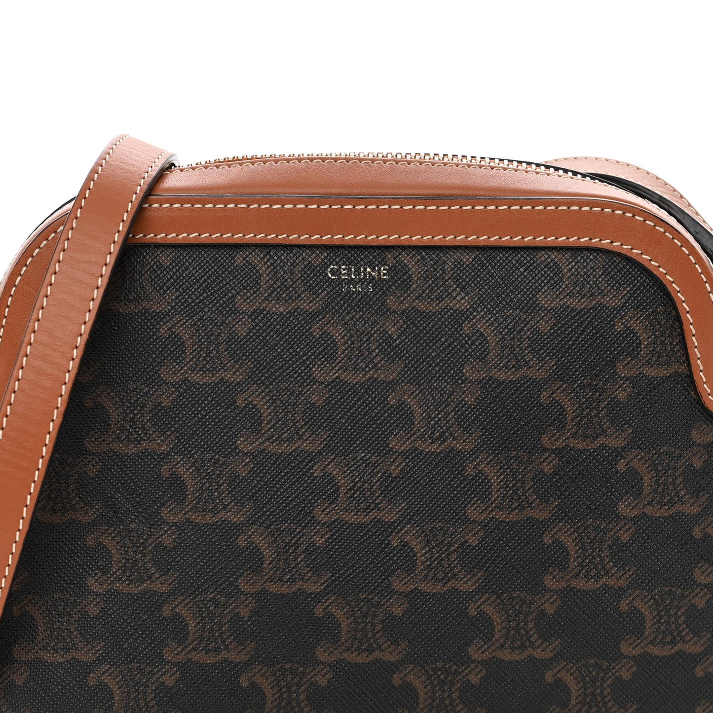 Triomphe Canvas Small Camera Bag Tan