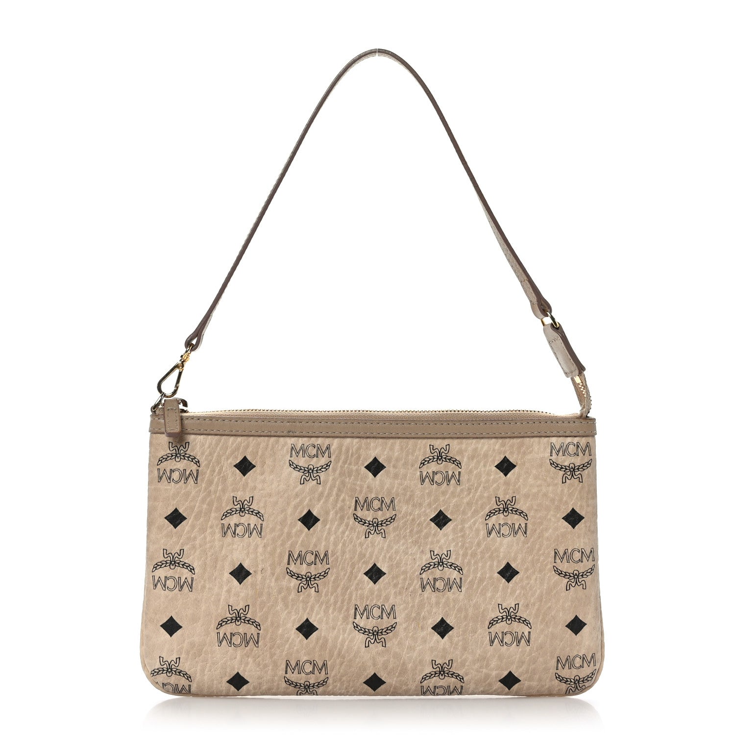 MCM Visetos Medium Pouch Beige 1 of 7