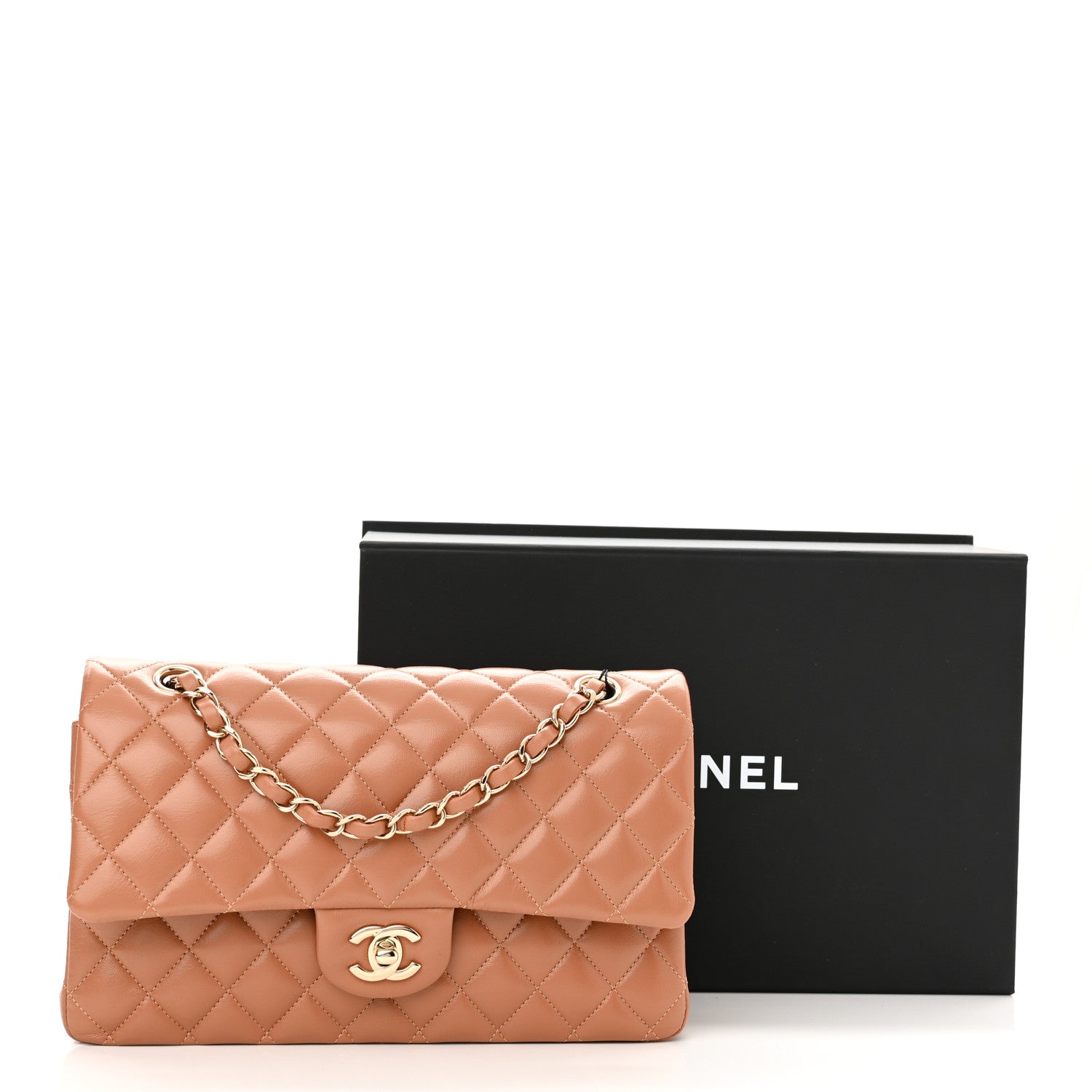 Chanel Lambskin Quilted Medium Double Flap Brown 11 of 11