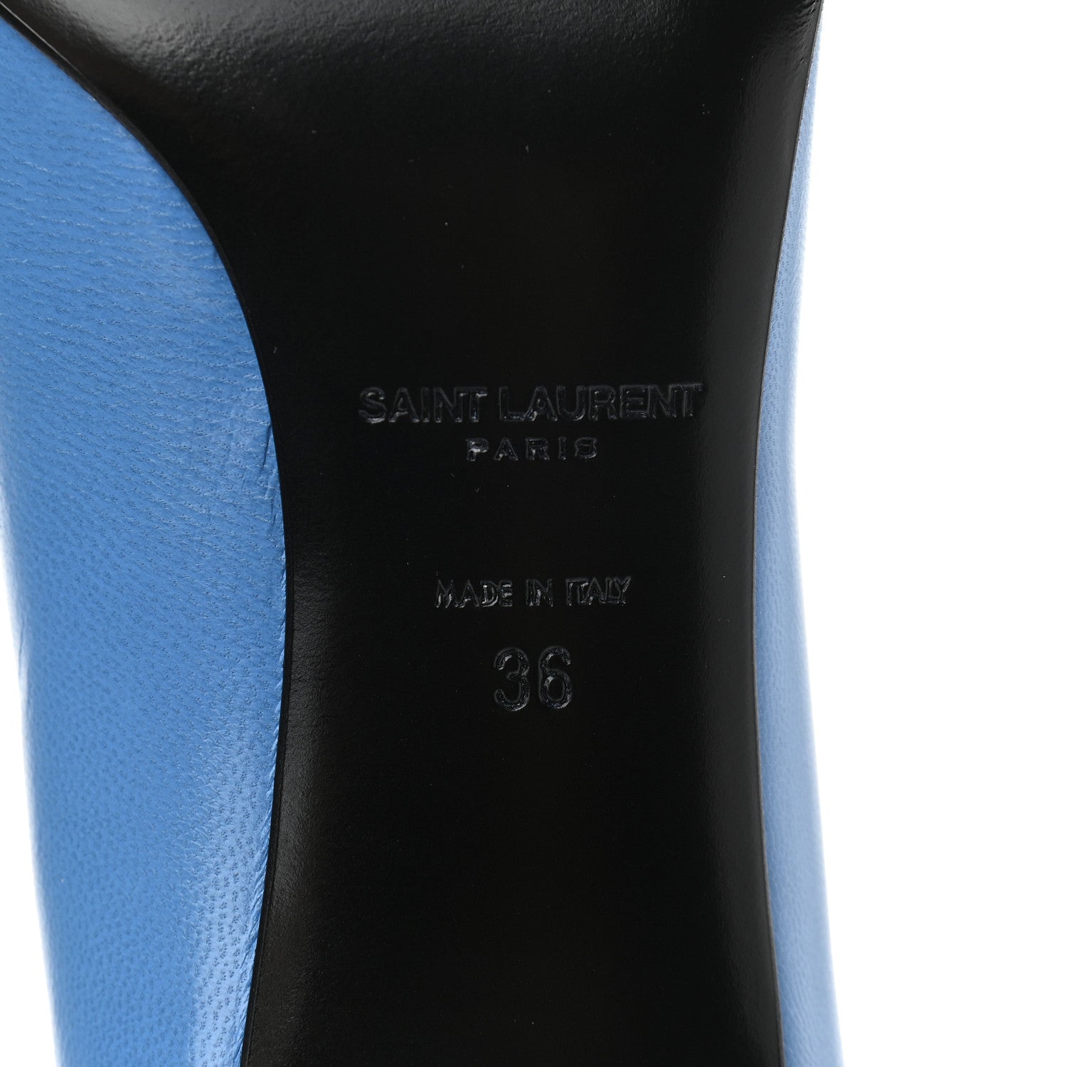 Saint Laurent Calfskin Tripon Classic Paris 80 Skinny Pumps 36 Blue 7 of 8