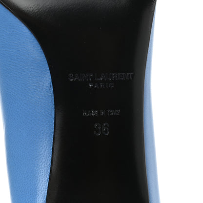 Saint Laurent Calfskin Tripon Classic Paris 80 Skinny Pumps 36 Blue 7 of 8