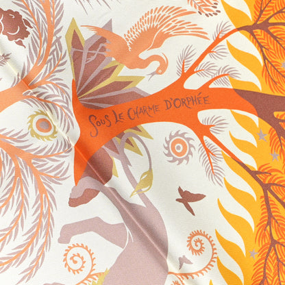 Hermes Silk La Charme D Orphee Scarf 90 Bouton D'or Creme 5 of 7