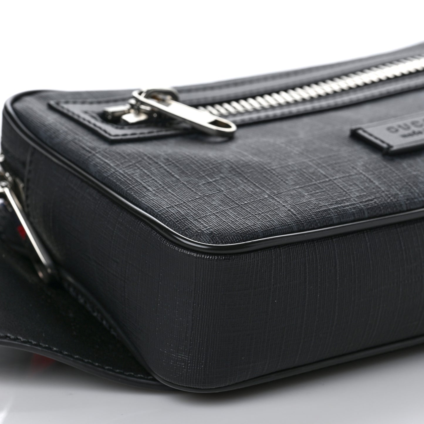 Soft GG Supreme Monogram Web Belt Bag Black Grey