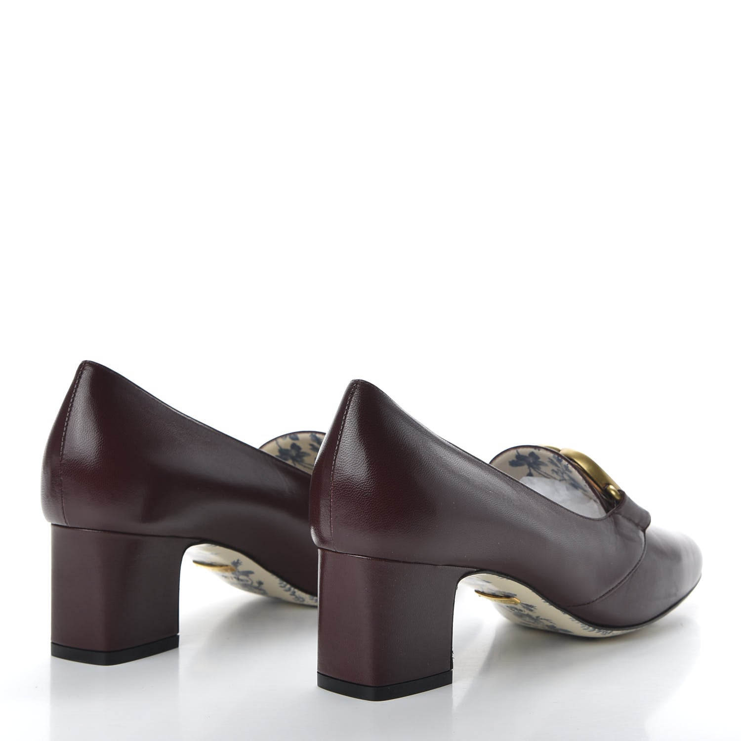 Gucci Malaga Kid GG Victoire 55mm Loafer Pumps 37.5 Vintage Bordeaux 4 of 10