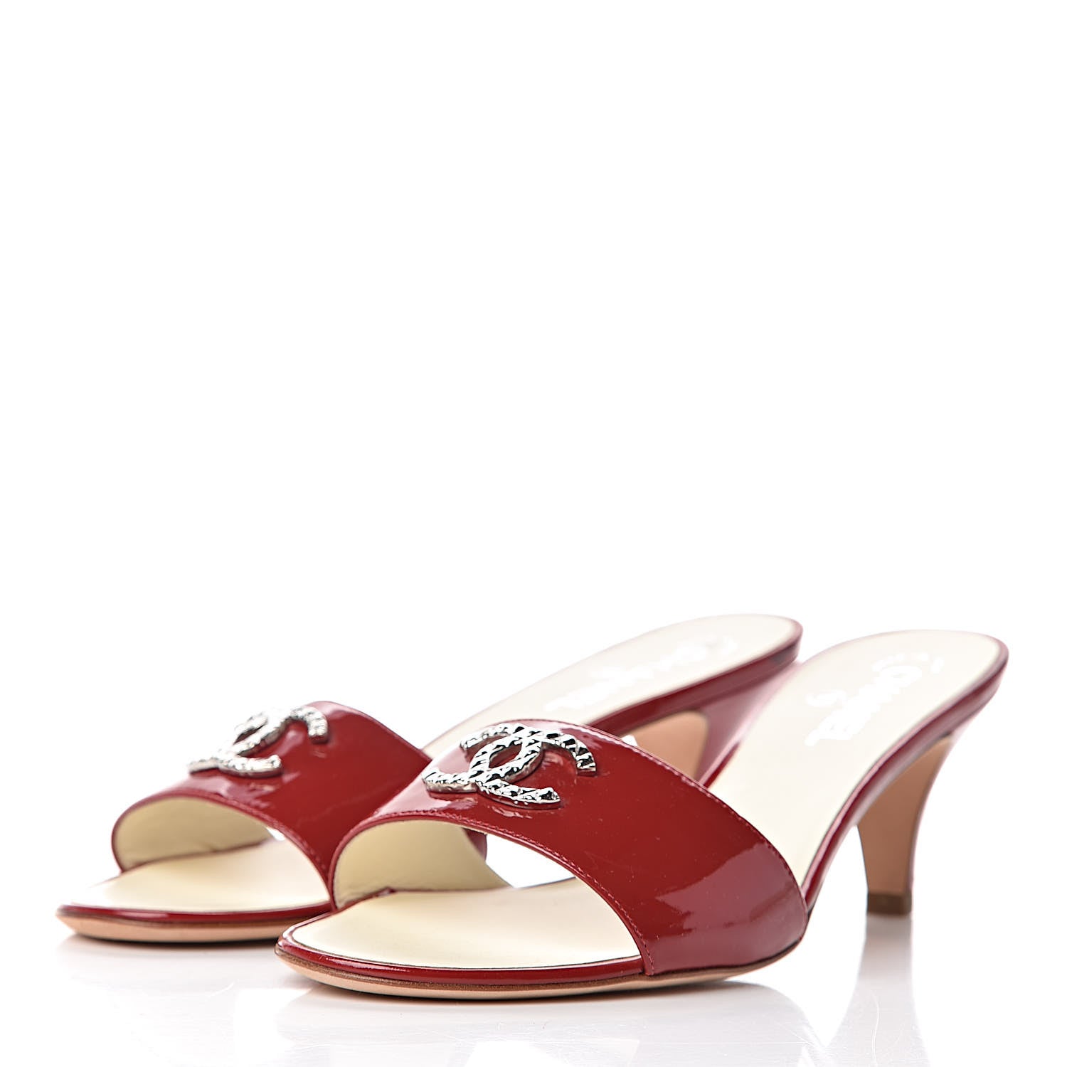 Chanel Patent CC Mules 41 Red 3 of 14