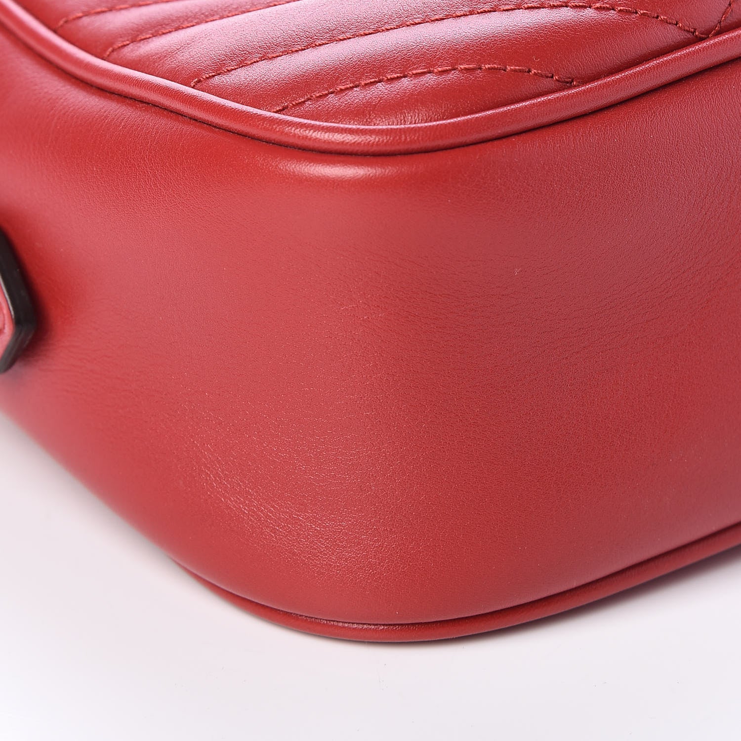 Gucci Calfskin Matelasse Small GG Marmont Chain Shoulder Bag Hibiscus Red 9 of 11