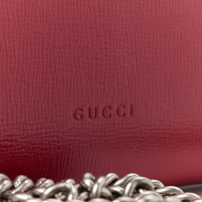 Gucci Azalea Calfskin Enamel Mini Dionysus Chain Wallet New Cherry Red Wild Rose Off White 8 of 12