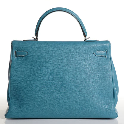 Hermes Togo Kelly Retourne 35 Blue Jean 4 of 25