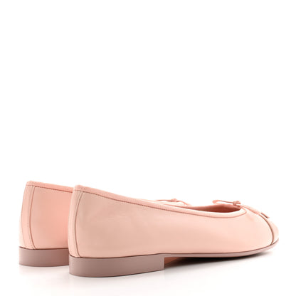 Chanel Lambskin Cap Toe CC Ballerina Flats 39 Light Pink Dark Pink 3 of 8