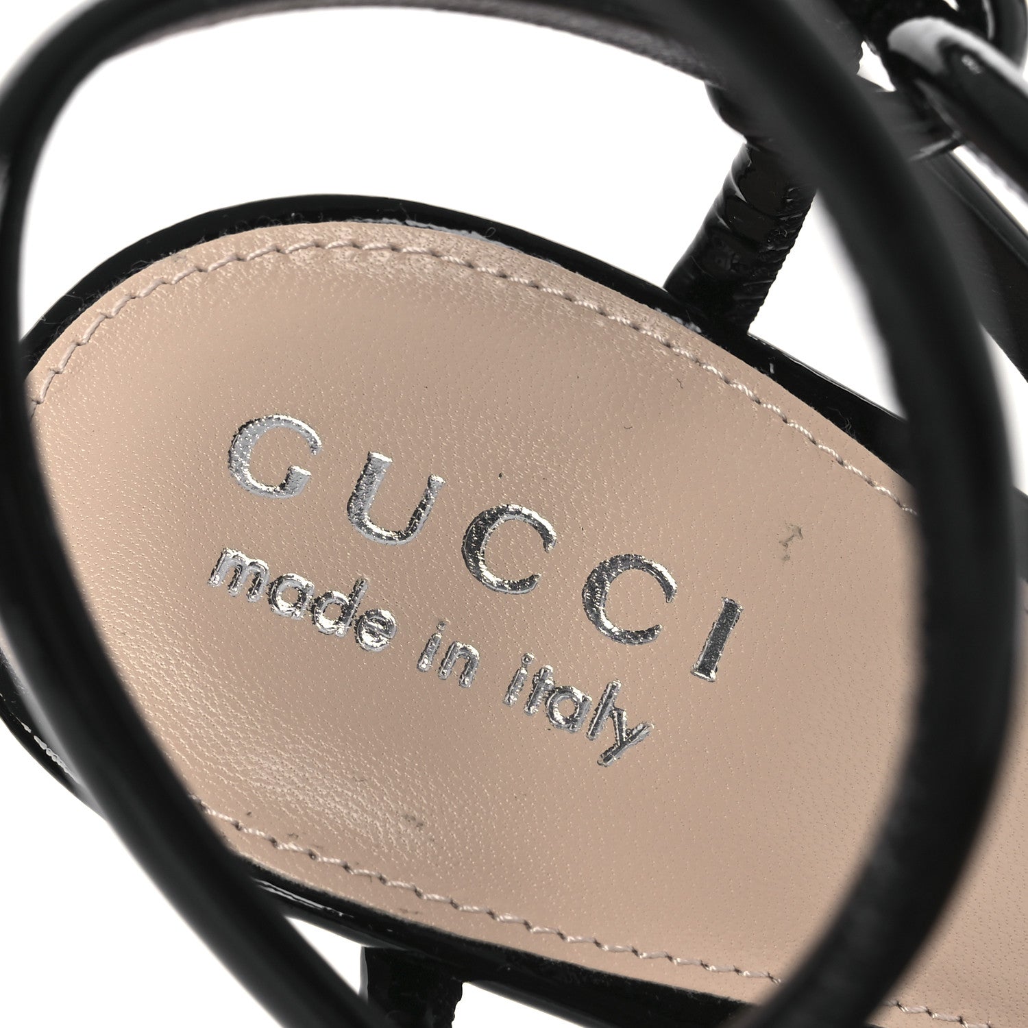 Gucci Patent Lambskin Walma 105 Sandals 36.5 Black 17 of 24