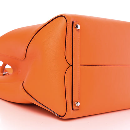 Christian Dior Supple Grained Calfskin Large Open Bar Tote Orange 7 of 8