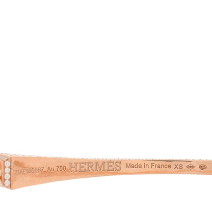Hermes 18K Rose Gold Diamond Clou de Forge Bracelet XS 3 of 4