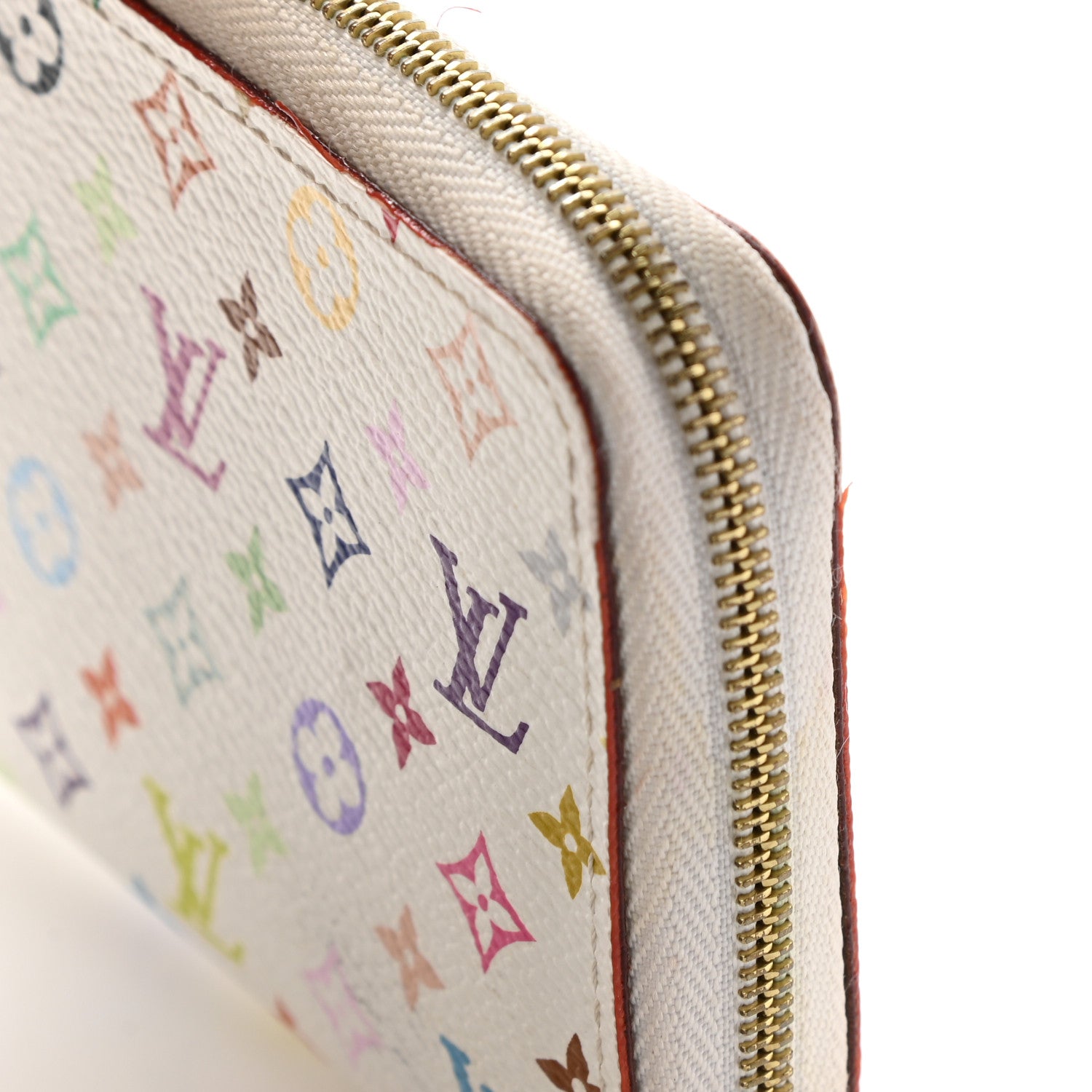 Louis Vuitton Monogram Multicolor Zippy Coin Purse Wallet White Litchi 15 of 15