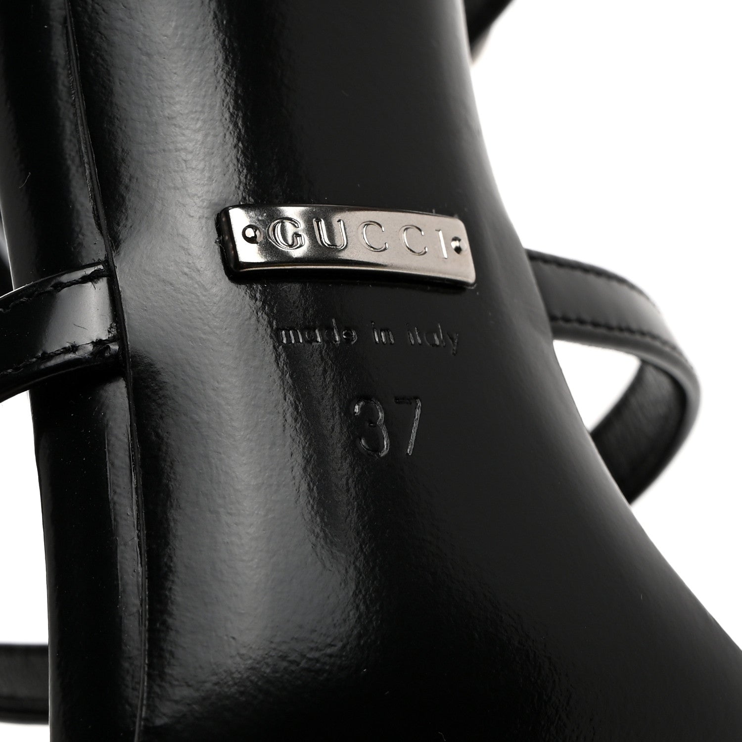 Gucci Nappa Regent Strappy Horsebit Sandals 37 Black 7 of 8