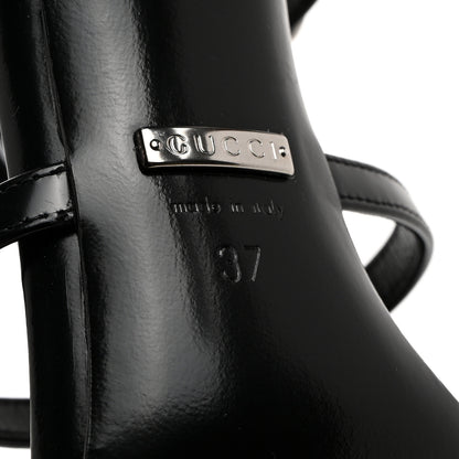 Gucci Nappa Regent Strappy Horsebit Sandals 37 Black 7 of 8