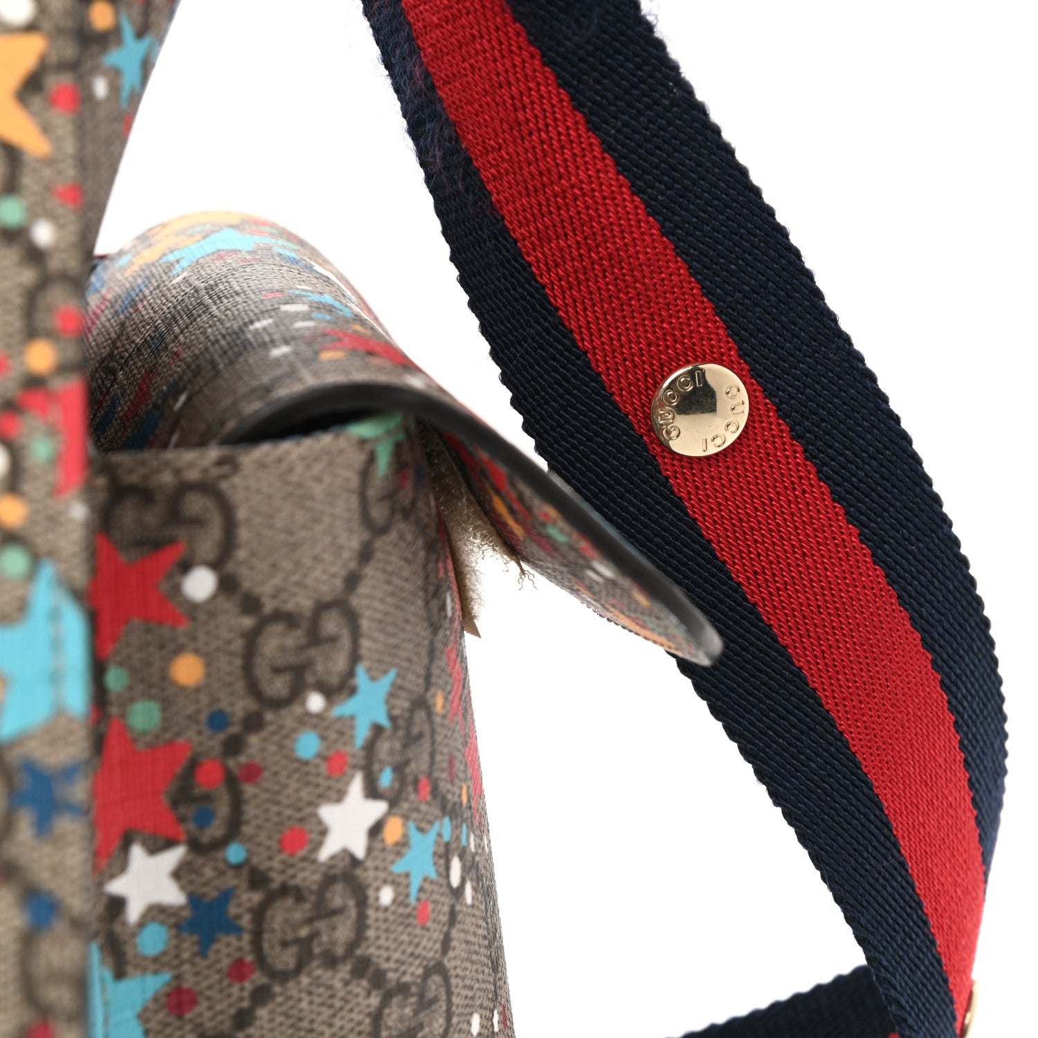 Gucci GG Supreme Monogram Star Print Diaper Bag Blue Multicolor