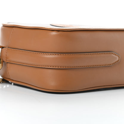 Fendi Glazed Fabric Vitello Century FF 1974 Stamp Patch Camera Case Mogano Panna Caramello 9 of 12