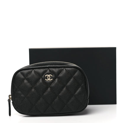Chanel Caviar Quilted Small Curvy Pouch Cosmetic Case Black 10 of 10