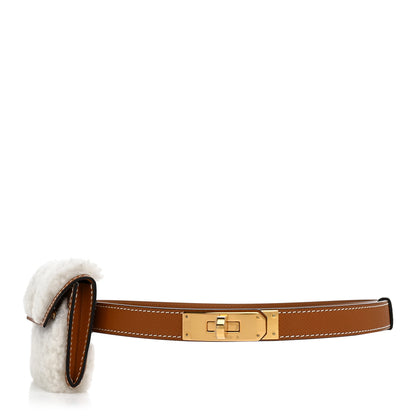 Hermes Epsom Teddy Kelly Pocket Belt Gold Ecru 1 of 4