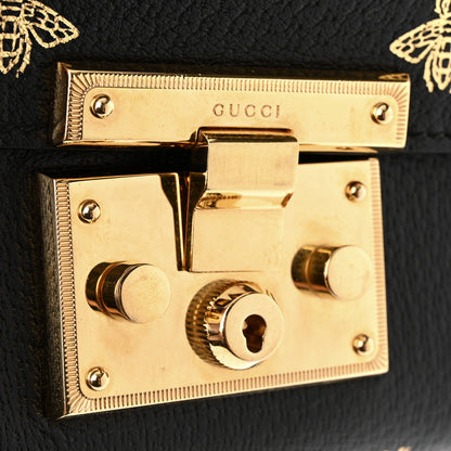 Gucci Grained Calfskin Bee Star Small Padlock Shoulder Bag Black 11 of 11