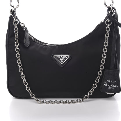 Prada Nylon Re-Edition 2005 Shoulder Bag Black 8 of 10