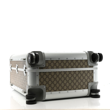 Gucci GG Supreme Monogram Aluminium Porter Medium Trolley Suitcase Beige Ebony Silver 3 of 13