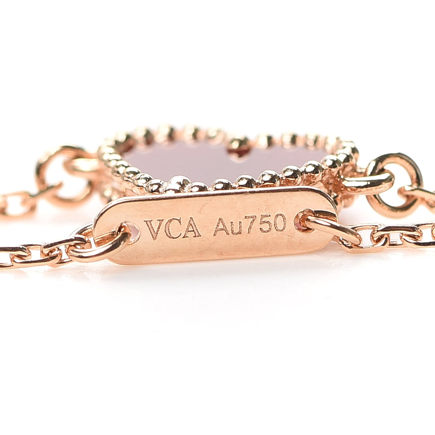 18K Rose Gold Carnelian Sweet Alhambra Heart Bracelet