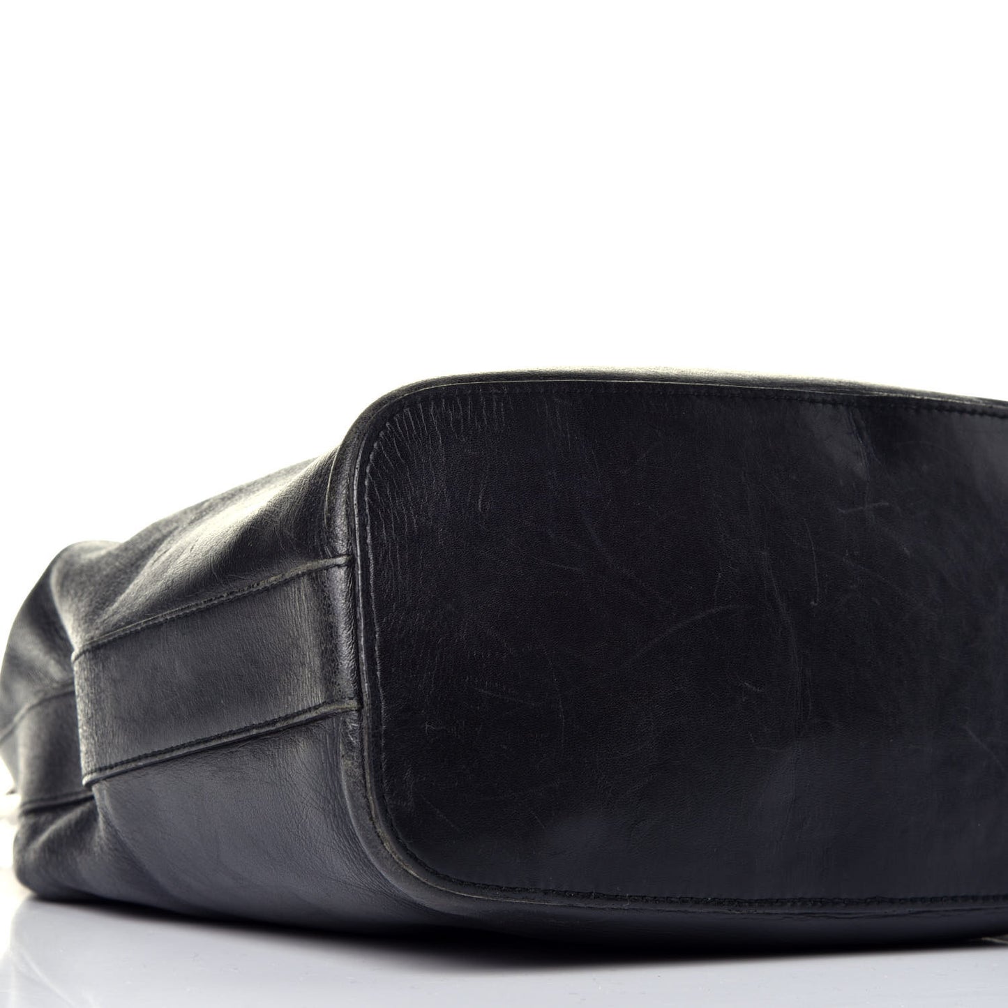 Calfskin GG Small Clasp Hobo Black