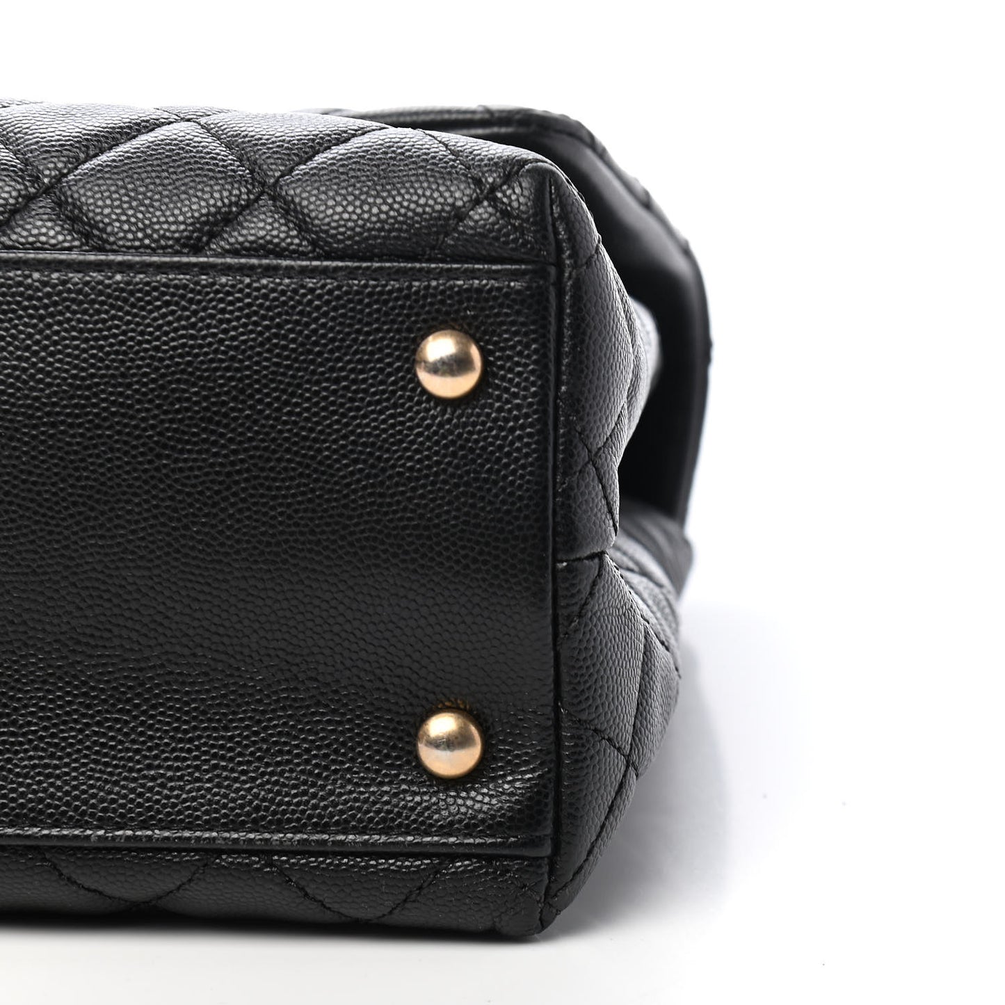 Caviar Lizard Quilted Medium Coco Handle Flap Black