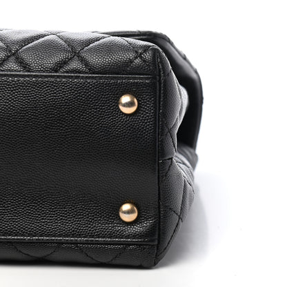 Chanel Caviar Lizard Quilted Medium Coco Handle Flap Black 9 of 9