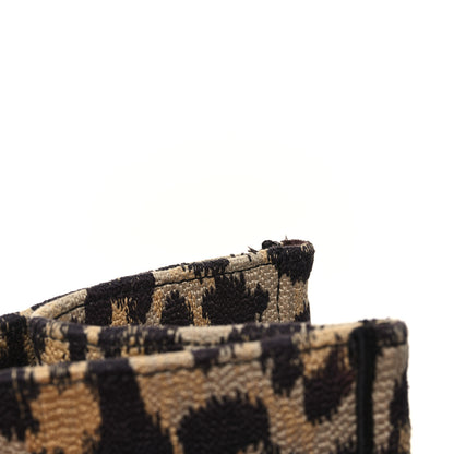 Christian Dior Canvas Mizza Embroidered Large Leopard Book Tote Beige 12 of 12