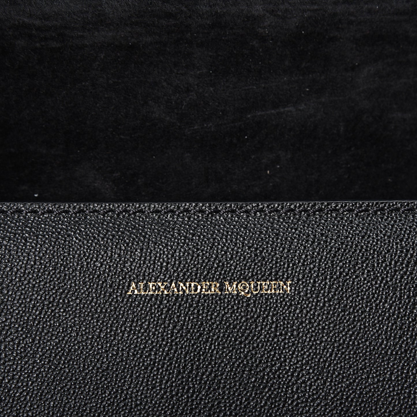 Grained Calfskin Small Insignia Flap Black