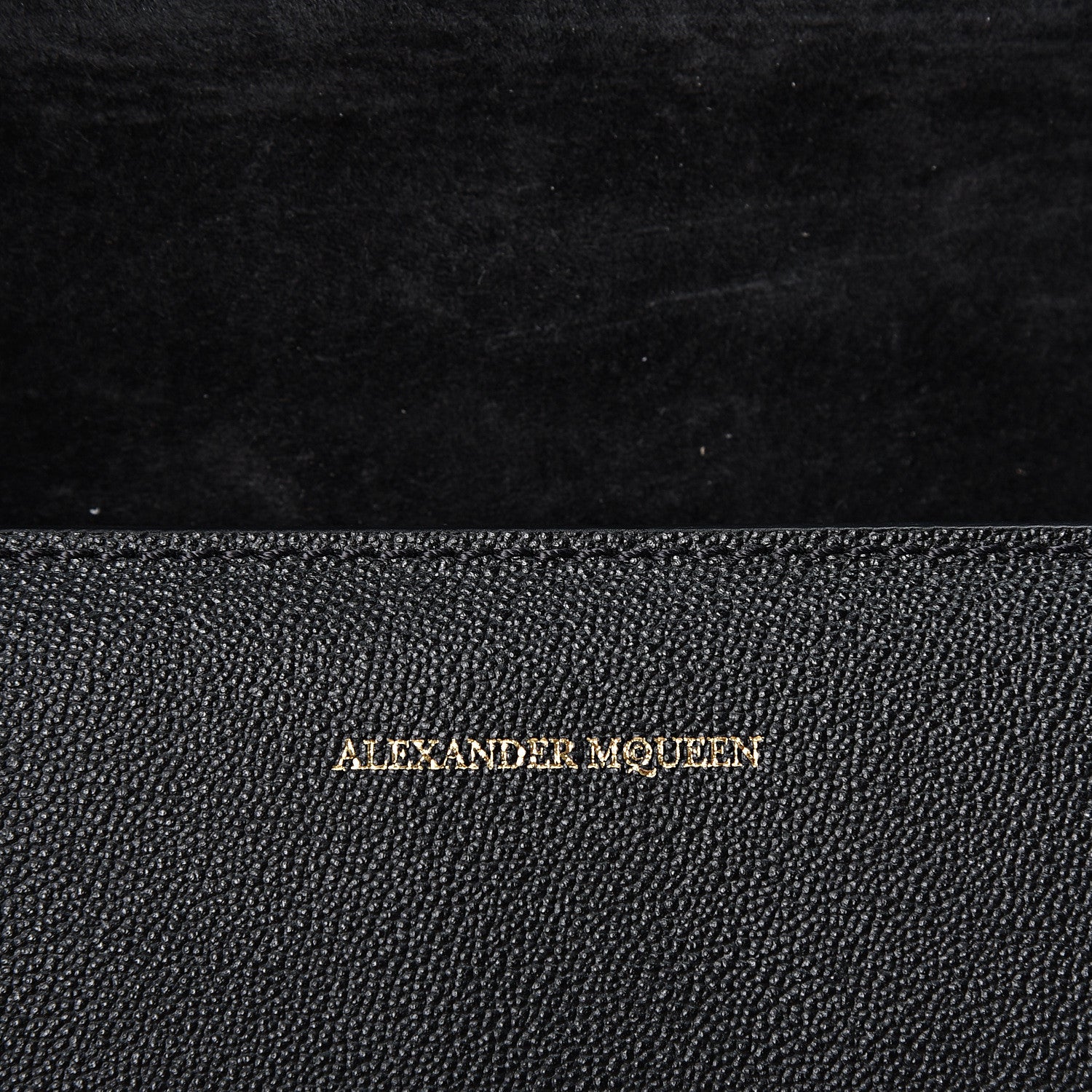 Alexander McQueen Grained Calfskin Small Insignia Flap Black 5 of 10