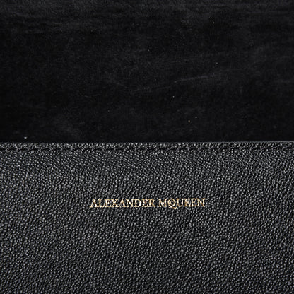 Alexander McQueen Grained Calfskin Small Insignia Flap Black 5 of 10