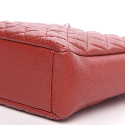 Chanel Caviar Quilted Petit Shopping Tote PST Red 9 of 14