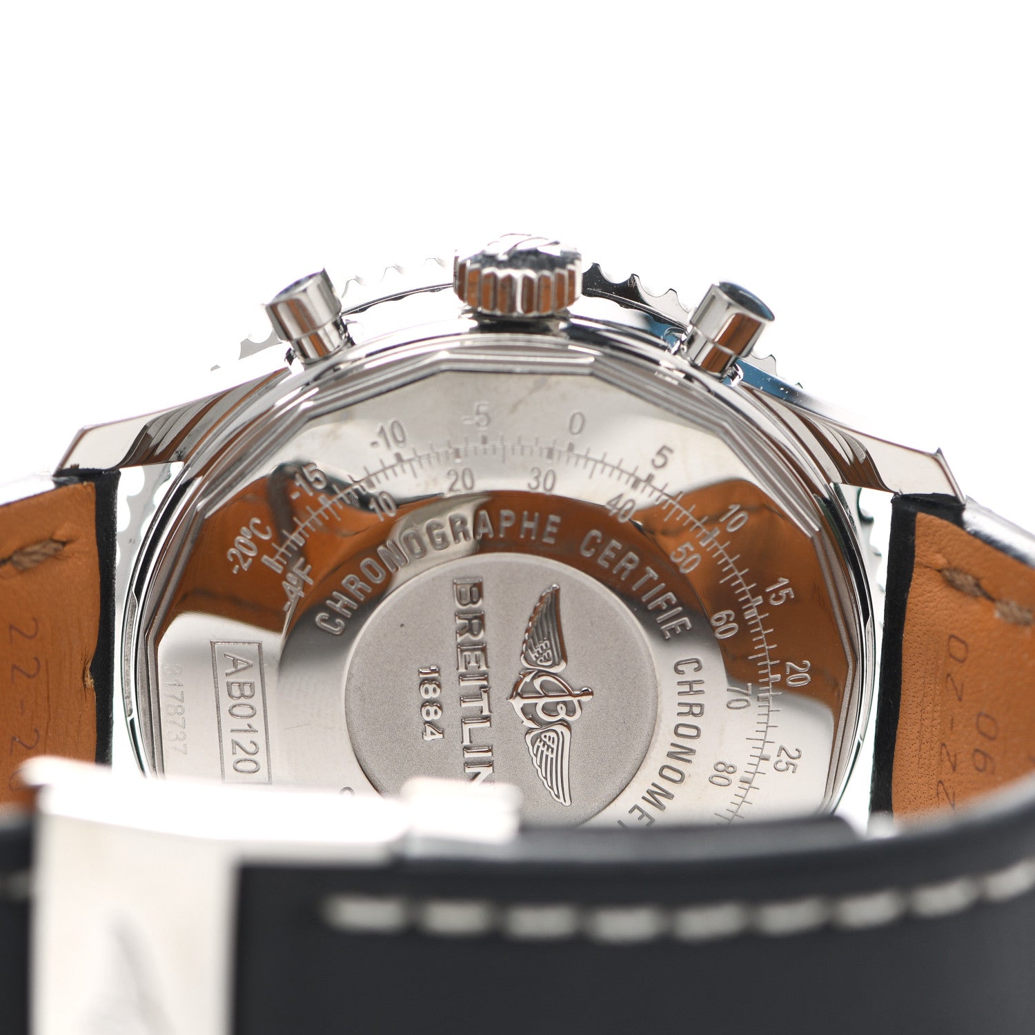 Breitling Stainless Steel Calfskin 43mm Navitimer Chronograph Automatic Watch Blue AB0120 4 of 4