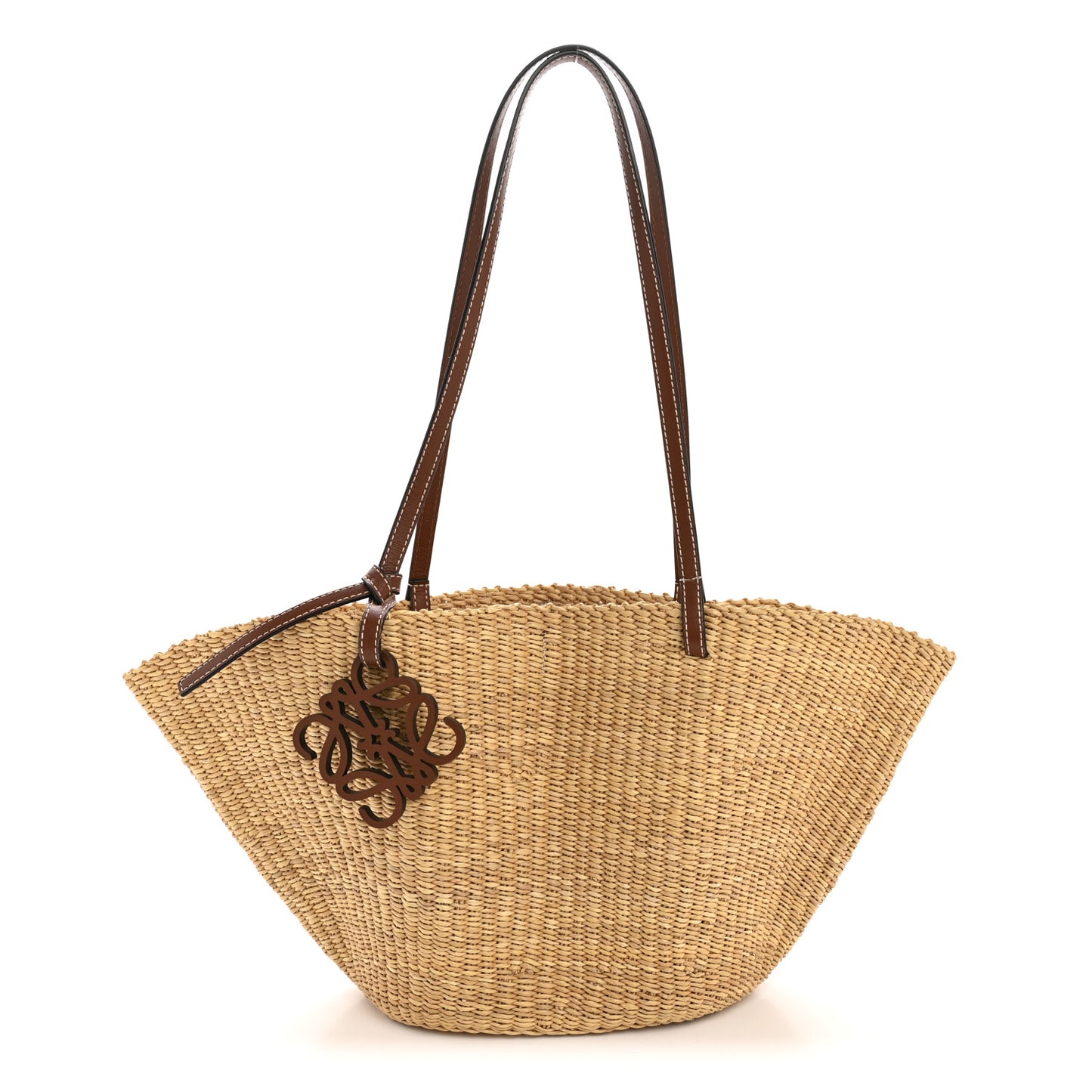 Calfskin Raffia Paulas Ibiza Small Basket Tote Bag Natural Pecan