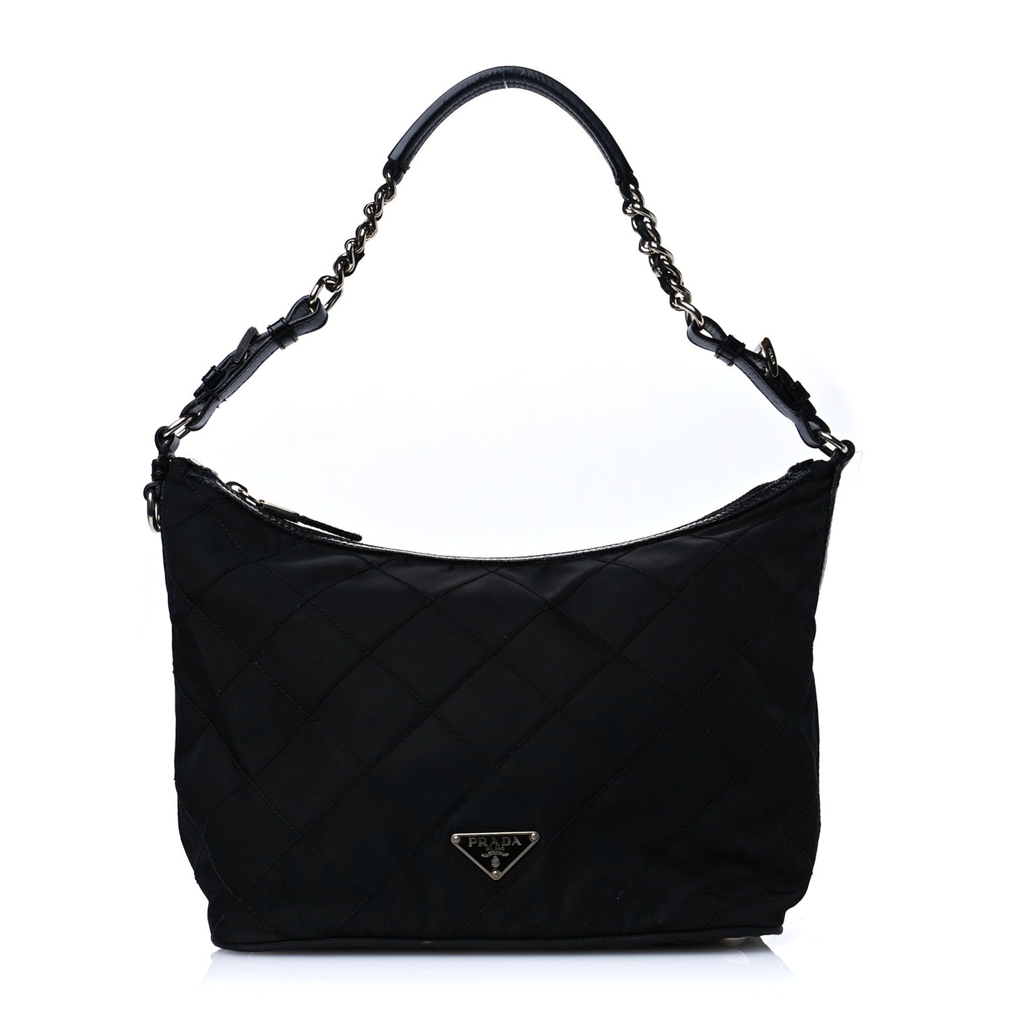 Tessuto Nylon Stitched Hobo Black