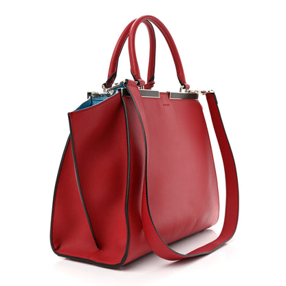 Fendi Vitello Dolce Shiny Nappa Petite 3Jours Tote Mattone Maldives 2 of 10