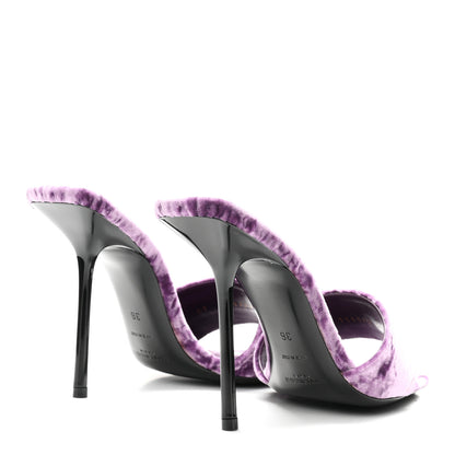 Saint Laurent Velvet Baliqua 105 Mule Sandals 36 Malva 5 of 10