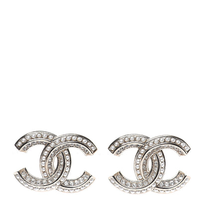 Chanel Crystal Pearl Chain Mania CC Earrings Gold 1 of 3